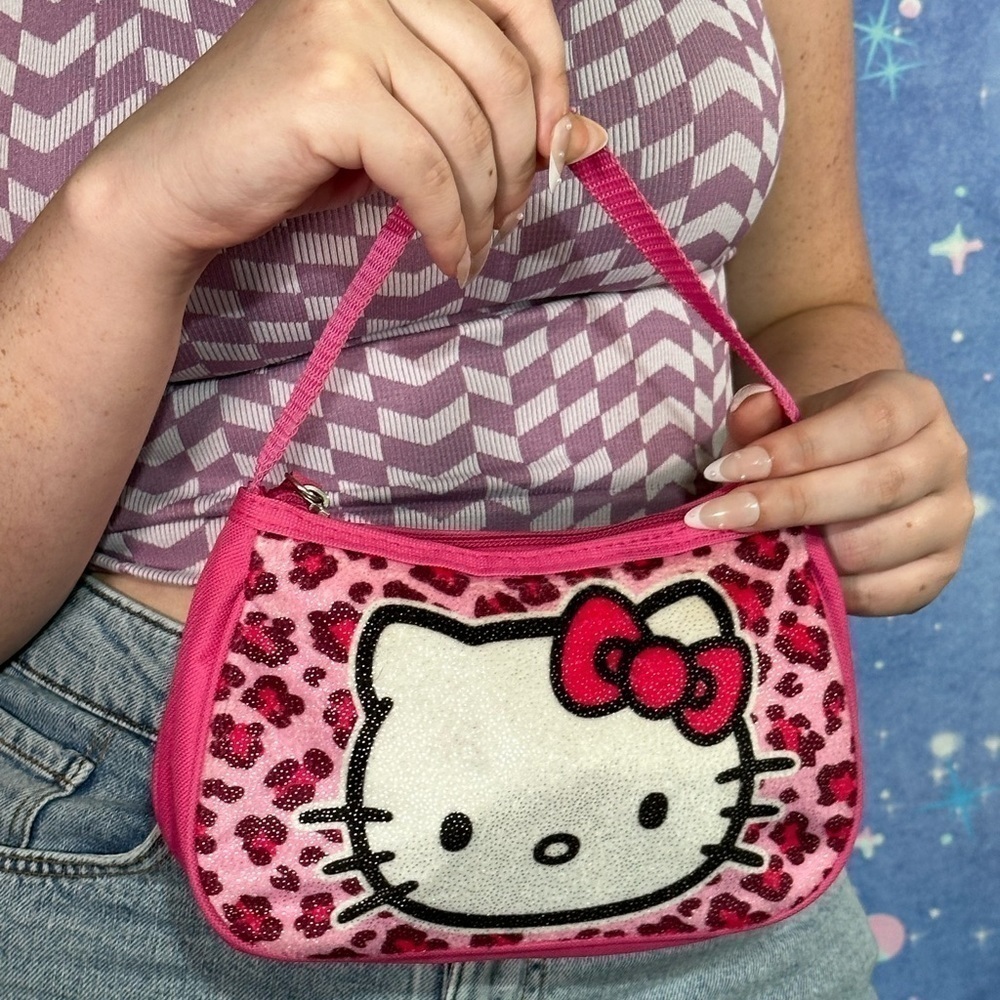 Hello Kitty Sanrio 2014 pink leopard print mini bag purse FAB Starpoint - Picture 15 of 16